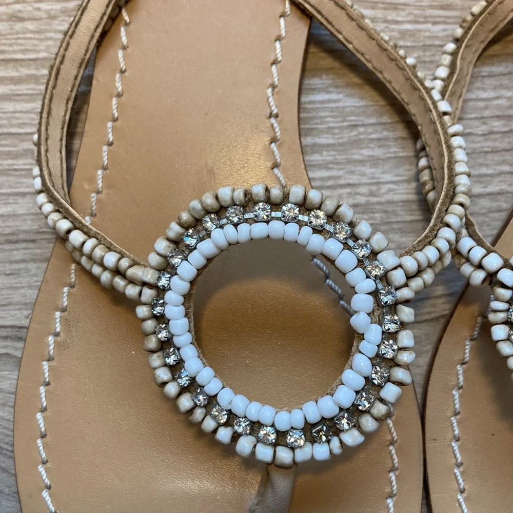 Sk by  Skemo rhinestones beads sandals 8